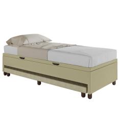 Bicama Box Baú Solteiro 88x188 Cm Samy S05 Sintético Bege - Mpozenato