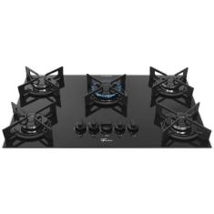 Cooktop a Gás Fischer 5 Bocas Fit Line Tripla Chama Trempe Iron - Bivolt