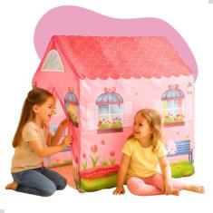 Barraca Tenda Cabana Minha Casinha Rosa Grande Desmontável - DM Toys