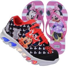 Tenis De Led Infantil Minnie + Chinelo Lançamento, 32