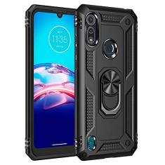 SORAKA Capa para Motorola Moto E6s 2020 com anel capa Motorola Moto E6s 2020 TPU suave para-choques rígido PC capa traseira com placa de metal para montagem magnética em carro