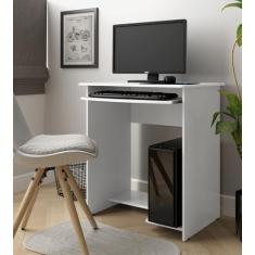 Escrivaninha Branca Moderna Com Suporte Para Teclado - LOJAS PRIMELAR,