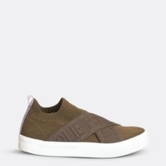 Tênis Fem Petite Jolie Slip On Free Knit Oliva PJ6961-Feminino