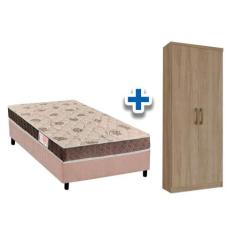 Cama Box Solteiro CRC + D33 Orthoflex + Armário Multiuso Margarida Rús