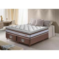 Conjunto Cama Box King de Molas Ensacadas D33 com Pillow TOP Cama inBo
