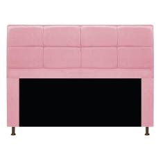 Cabeceira Munique 195cm King Size Suede Rosa Bebê Adj Decor