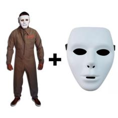 Fantasia Kit Michael Myers Completa Traje  Macacão com Mascara  Adulto Halloween Cosplay Filme de Terror Uniforme