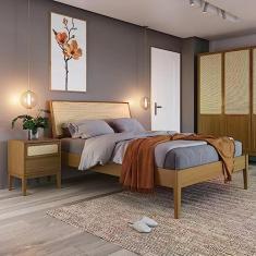 Cama de Casal Madeira Maciça Viena Artemobili Mel