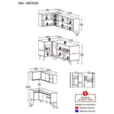 Cozinha Compacta De Canto Veneza Gw Mp2058 Com Armário E Balcão Branca