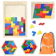 Brinquedos de quebra-cabeça de blocos de madeira, quebra-cabeça russo MICKYU para crianças