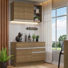 Armário De Cozinha Compacta 120cm Rustic Glamy 08 Rustic
