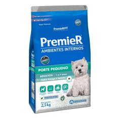 Ração Premier Ambientes Internos Cães Adultos Raças Pequenas Frango e Salmão 2,5 kg