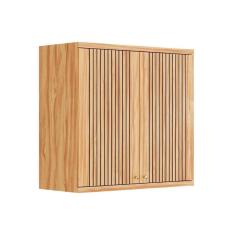 Armário Aéreo p/ Cozinha Sauvignon 2 Portas Ripadas 80cm Amendoa - Ronipa