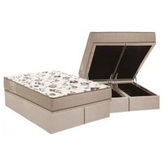 Cama Box Baú Queen: Colchão Espuma Ortobom D28 Physical Mega Resistent