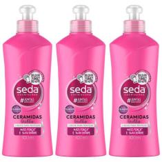 Kit 3 Creme para Pentear Seda Cocriações Ceramidas Brilho 300ml