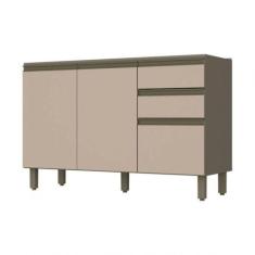 Balcão Para Pia 2 Gavetas 3 Portas 120 Cm Henn Duna/Cristal