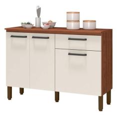 Balcão de Cozinha Versalhes Nogueira Off White - Kits Paraná, Nogueira