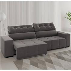 Sofá 3 Lugares Retrátil e Reclinável 230cm Veludo Artemis Viero Móveis