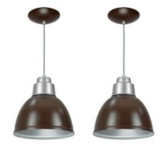 Kit 2 Lustres Pendentes Karina De Alumínio Tabaco
