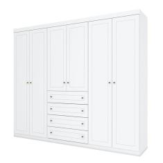Guarda Roupa Casal Americano 6 Portas Branco Hp - Henn