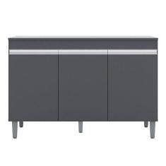 Balcão De Cozinha Manu Com Tampo 120 Cm Cinza Fosco - Ajl