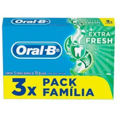 Creme Dental Oral-B Extra Fresh Pack Família 3 Unidades 70g Cada - Ora