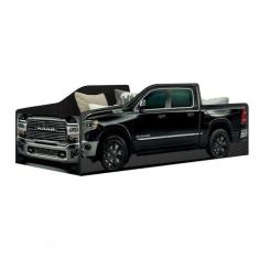 Cama Infantil Solteiro Caminhonete Raam Preta 100% Mdf Resistente - No