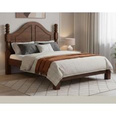 Cama Casal Clássica 140cm 100% Madeira Maciça Linha Ouro - Finestra