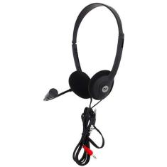 Headset com Microfone Bright 0010 Preto, Prata e Preto