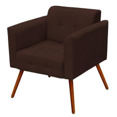 Poltrona Decorativa Ana Suede Marrom Ibiza