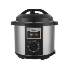 Panela Elétrica de Pressão Midea 6L Inox PPB72, Inox e Preto, 110V