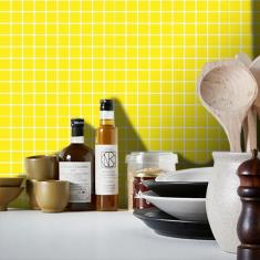 Adesivo Destacável Pastilha Para Cozinha Clássica Amarelo - Tacolado
