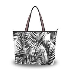 Bolsa de ombro My Daily feminina com folhas de palmeiras, Multi, Large