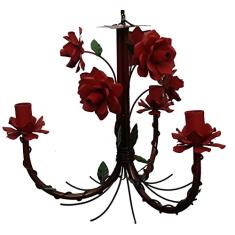 Lustre de Ferro com Flores Artesanal Fabricação Própria para Sala