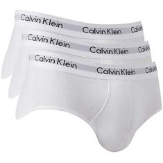 Kit com 3 Cuecas Brief, Calvin Klein, Masculino, Branco, G