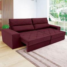 Sofá 3 Lugares Linoforte Fassatti Retrátil e Reclinável Revestido em Tecido Suede com 200cm de Largura