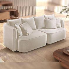 Sofá Liverpool Bipartido Mm Top 220Cm Boucle/Bege