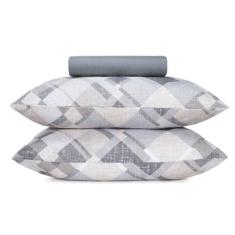 Jogo de Cama King 3 Peças Malha Fio Penteado 100% Algodão - Spot Grid - Altenburg 