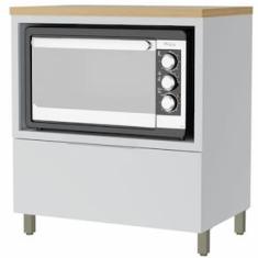 Balcão Nesher Marquesa em MDF 15mm com Nicho para Micro-ondas, 1 Gaveta e 1 Prateleira - 80cm de largura