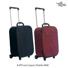 Mala Bordo Pequena KIT Viagem 10kg Padrão ANAC Rodinhas - T.King (2 pe