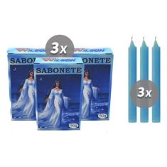 Kit Espiritual Iemanjá Energia Positiva 3 Sabonetes 3 Velas - Flash