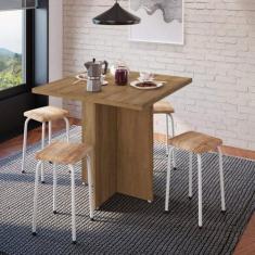 Conjunto Mesa e 4 Bancos Estofados Verona - Bona Vita Móveis