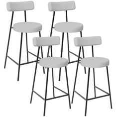 Kit 04 Banquetas Baixa Para Cozinha Sala De Jantar Bar Bancada Milão L