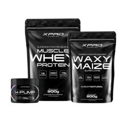 Kit Whey Muscle Protein 900g + Pré-Treino 4-Pump 100g + Wazy Maize 800