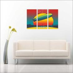 Quadro Decorativo Banda Led Zeppelin Quartos e Salas Decorações 3 peça