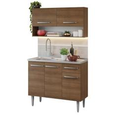Armário de Cozinha Compacta 105cm com Pia Rustic Emilly Madesa 04