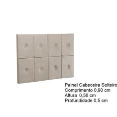 Painel Cama Box Botão Solteiro 0,90 Elegance Cor Bege/Areia