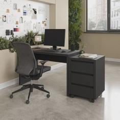 Mesa de Escritório 120cm com Gaveteiro com Rodízio Ficus Cabecasa Madeiramadeira