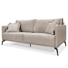 Sofá 2 Lugares 160cm Pés De Metal Vecchia S06 Linho Areia - Mpozenato