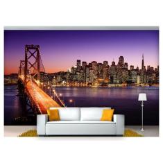 Papel De Parede Cidade Ponte San Francisco 3D Ncd167 - Você Decora
